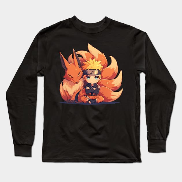 kurama and naruto Long Sleeve T-Shirt by boxermaniac